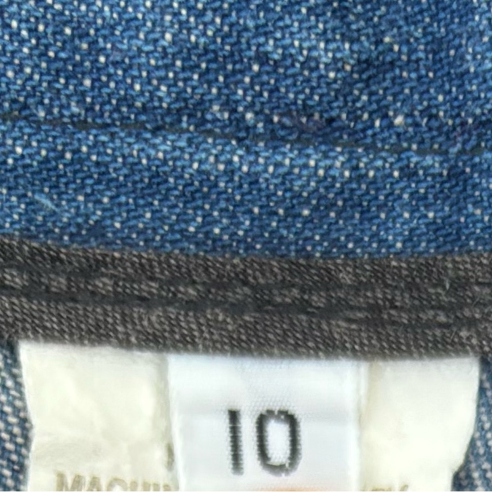 Talbots Vintage 90s Denim Skirt USA Made Retro High Waist Pleated Cotton Size 10 - Picture 10 of 14